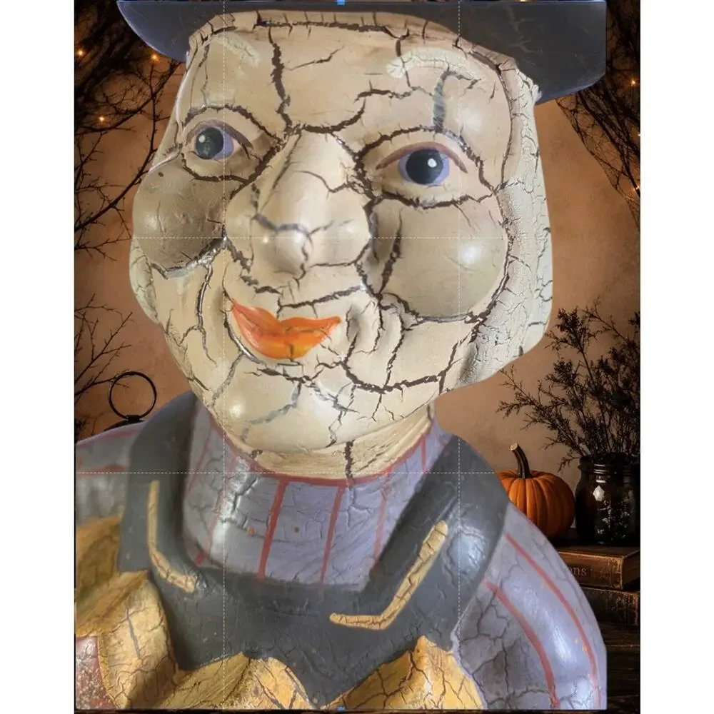 Vintage Midwest Cannon Falls Witch Double Face Pumpkin 15” Retired Halloween